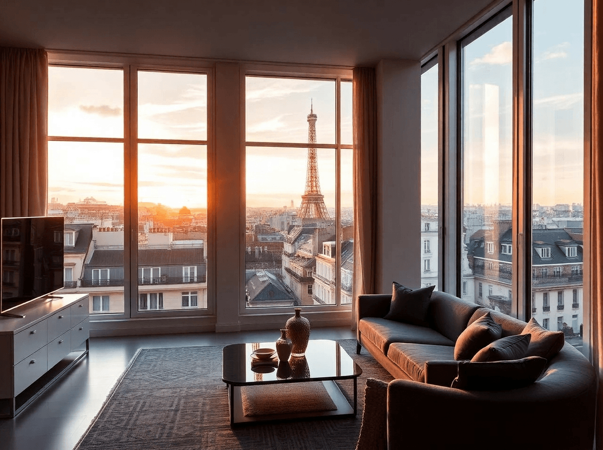 Appartamento in affitto con vista sulla città di Parigi